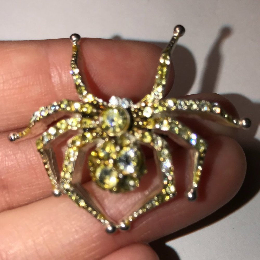 Vintage Liz Claiborne Rhinestone Spider Pin